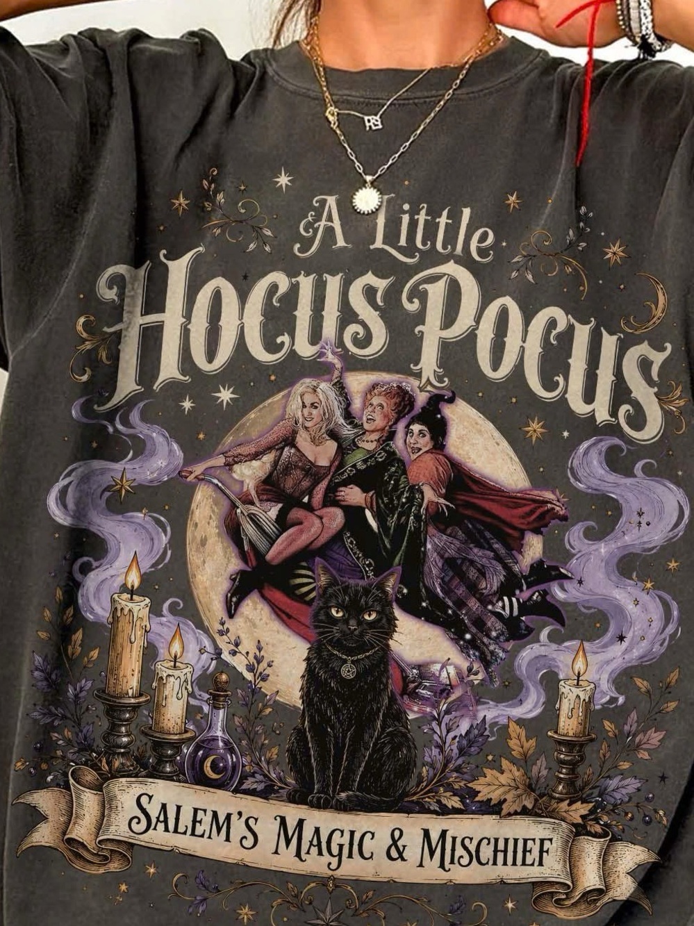 A Little Hocus Pocus Graphic Sleep Tee - Pepper - Picture 2 of 2